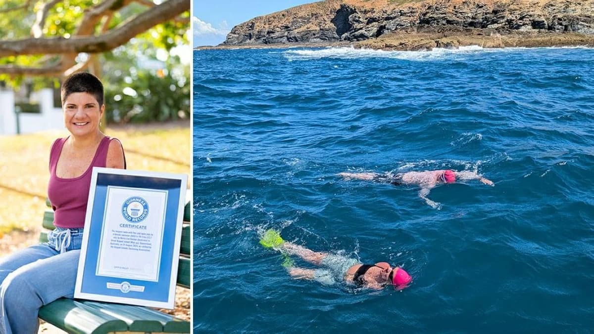 Australian with no arms sets record