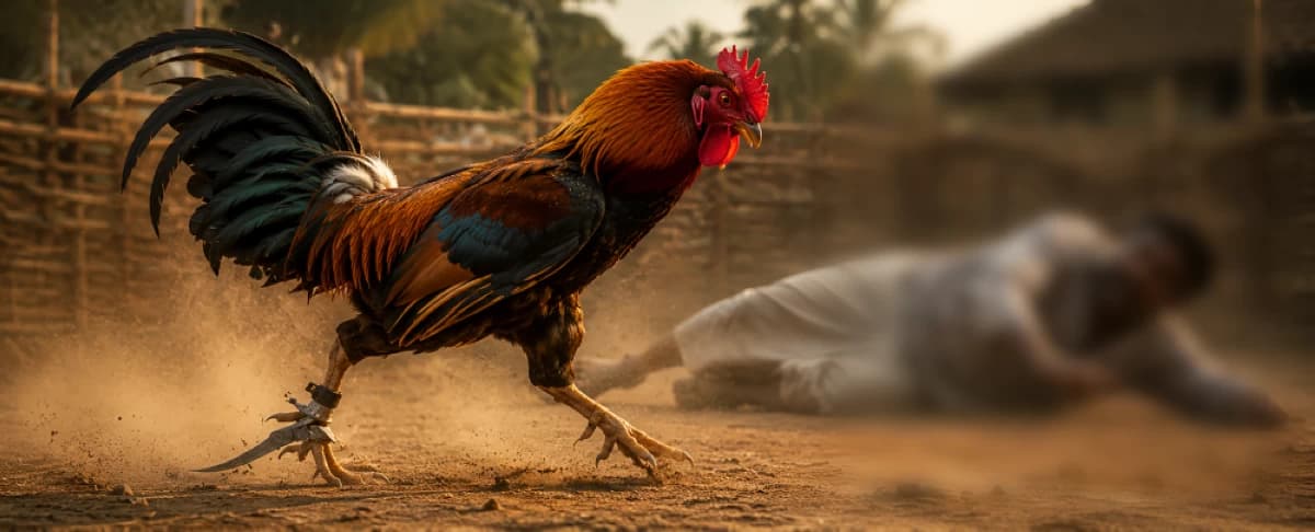 ديك يقتل صاحبه قبل مباراة مصارعة في الهند