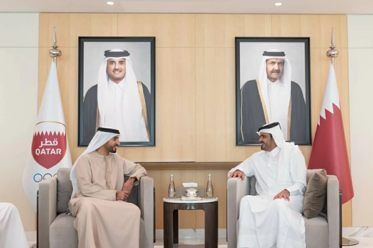 راشد بن حميد يبحث التعاون الرياضي مع الأولمبية القطرية