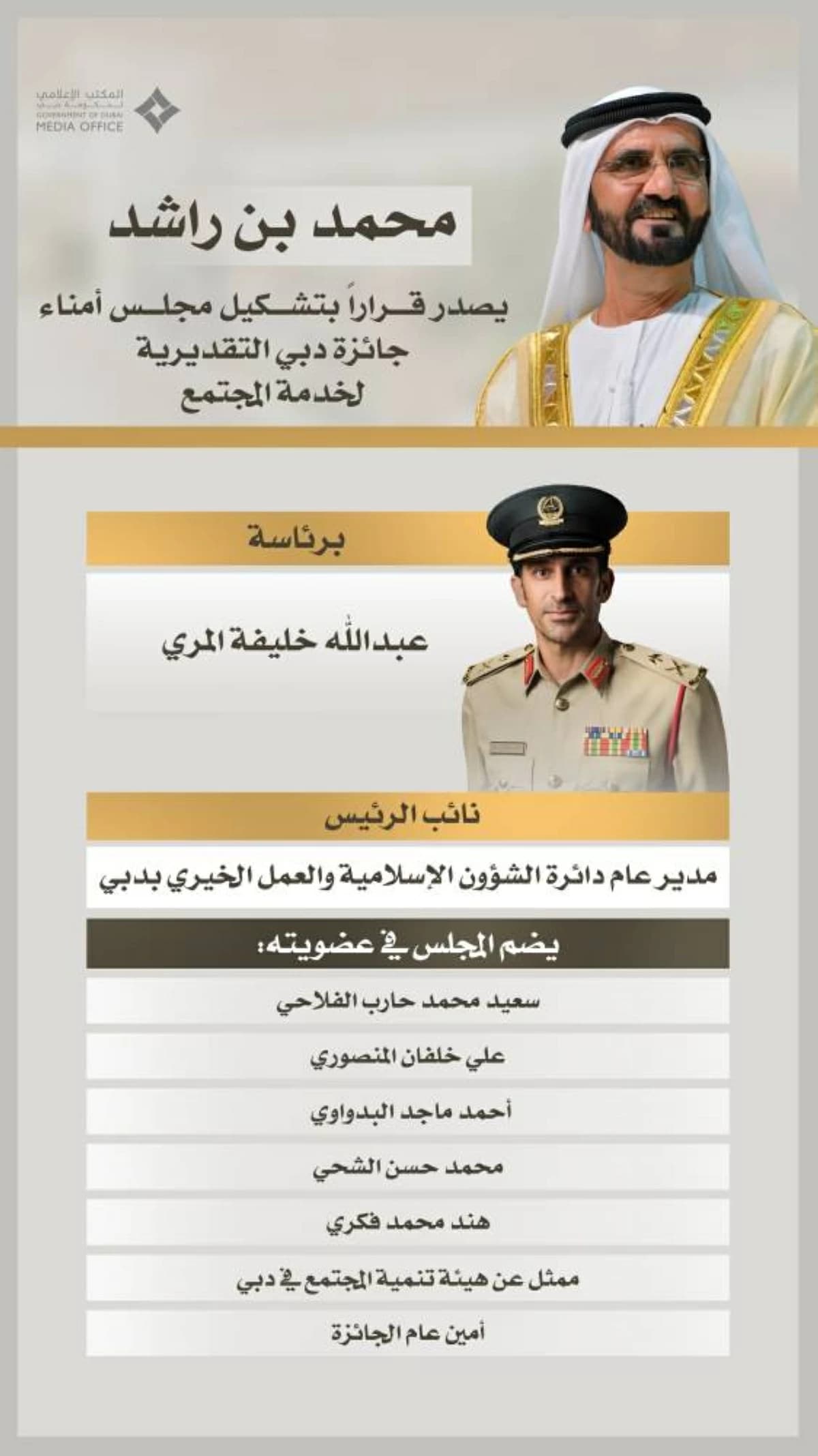 Ruler Forms Dubai Community Award Board