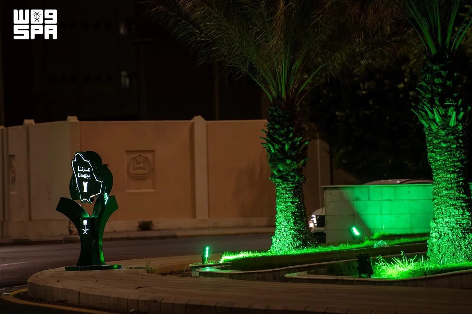 الأخضر يزين معالم الطائف بمناسبة اليوم الوطني