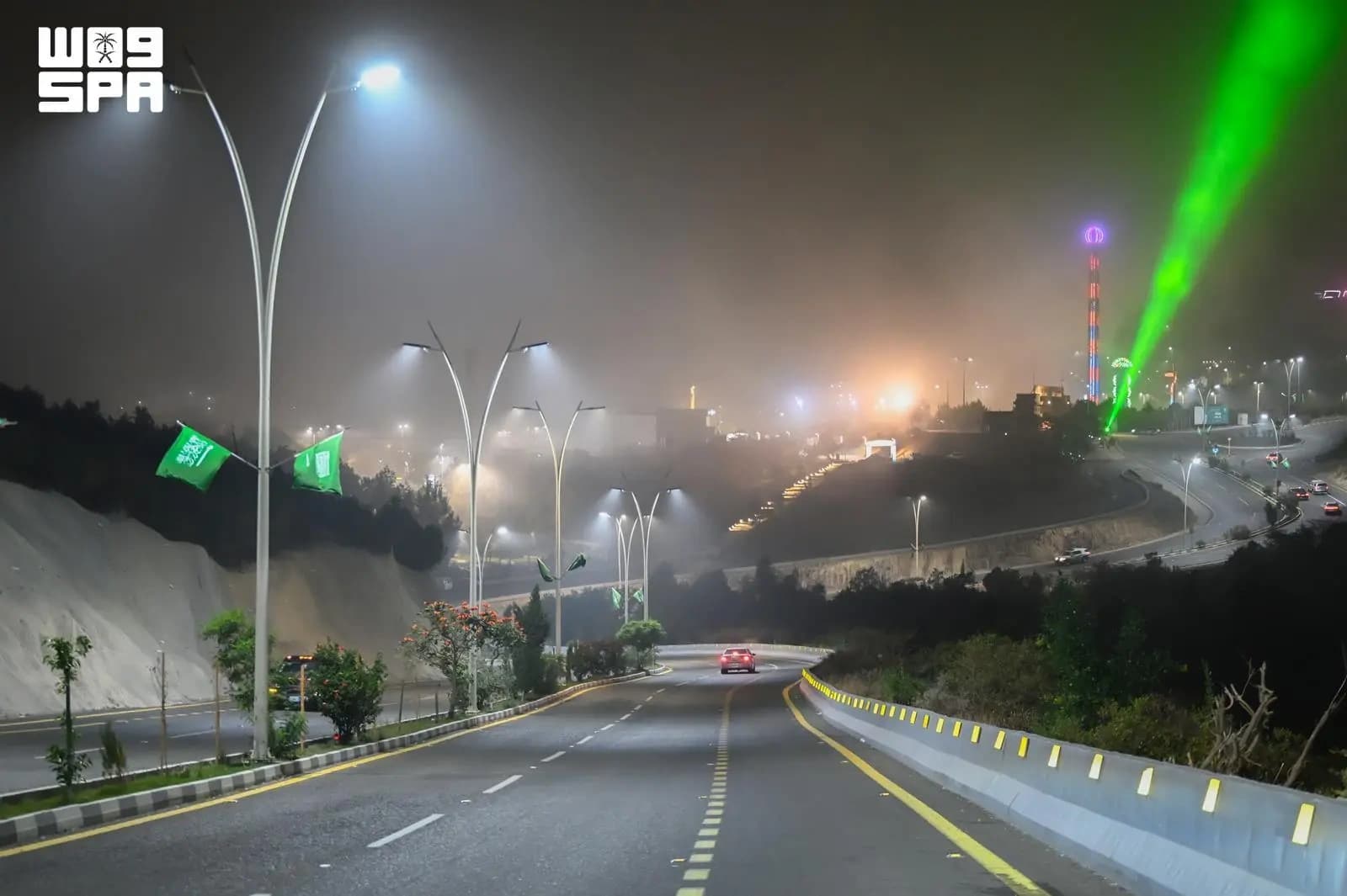 Al-Baha colors green for Saudi National Day