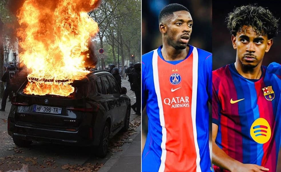 Paris Saint-Germain and Barcelona summit results during protests