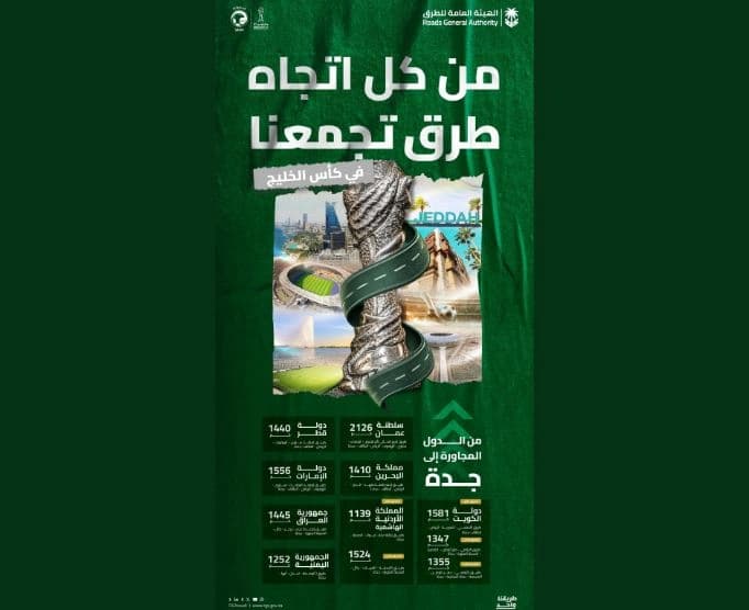طرق برية تسهل وصول جمهور خليجي 27 إلى جدة