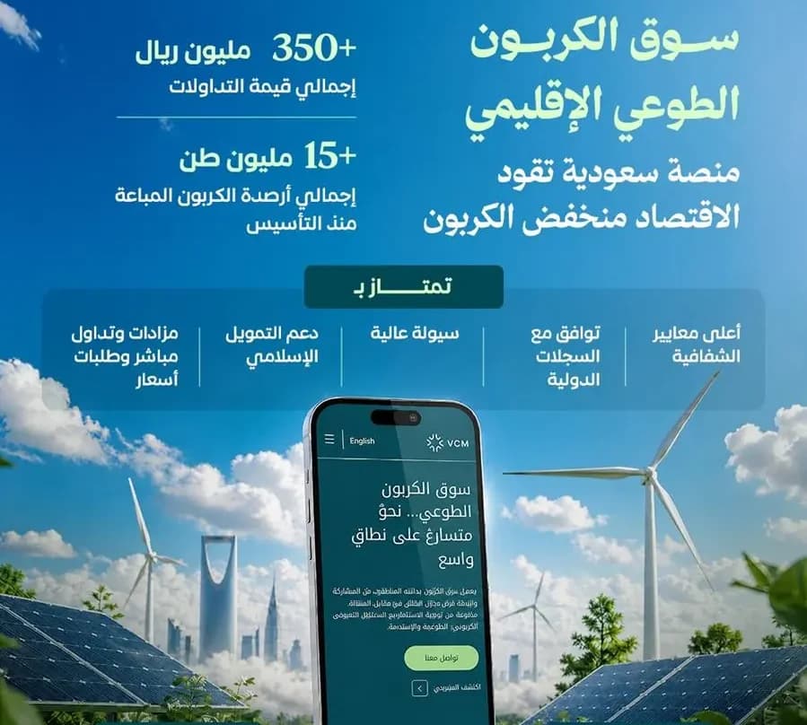سوق الكربون السعودي يدعم الاستدامة