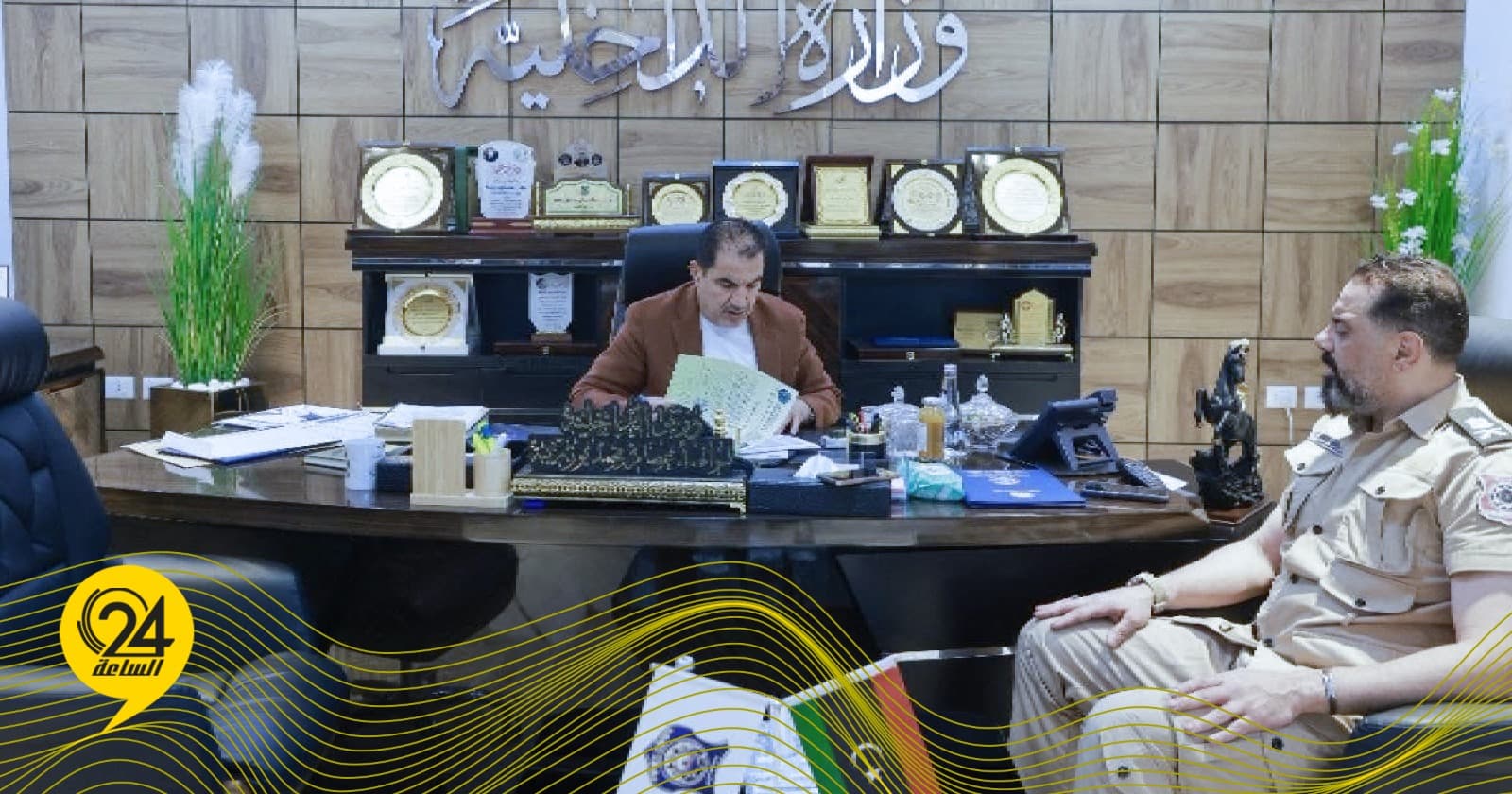أبو زريبة يناقش مع هويدي خطة دعم مديرية أمن بنغازي بعناصر أمنية جديدة