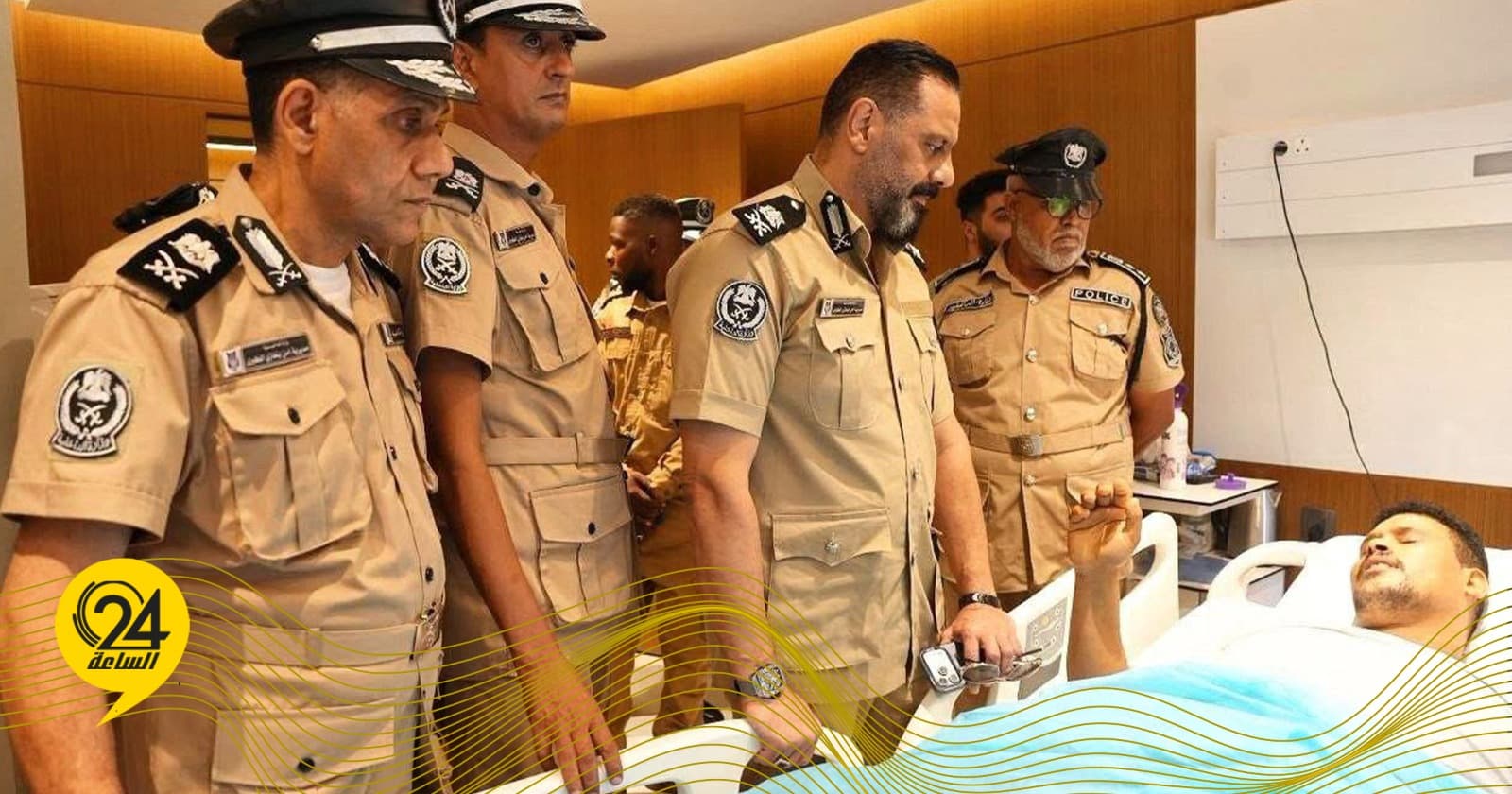 مدير أمن بنغازي يتابع حالة النقيب الفاخري