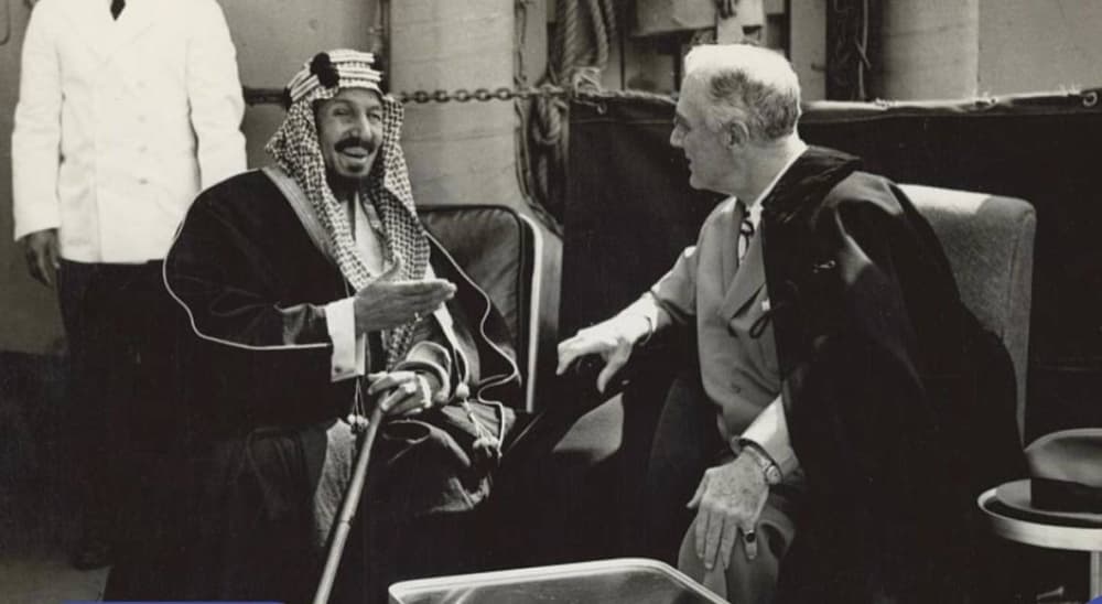 King Abdulaziz and Roosevelt 1945 Meeting
