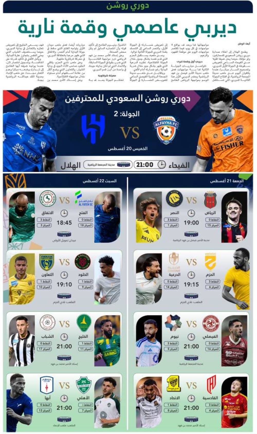 ديربي عاصمي ونقاش حاد