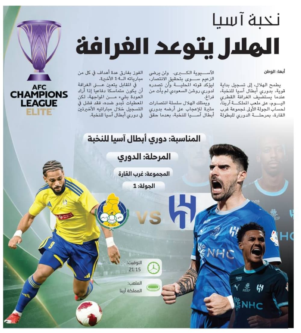 Al Hilal Challenges Al Gharafa