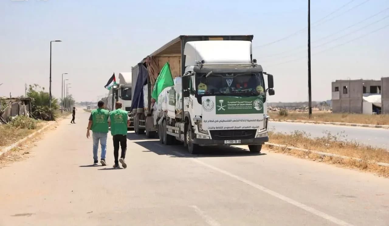 New Saudi Aid Convoy Reaches Gaza Strip, Reports Al-Weeam Newspaper