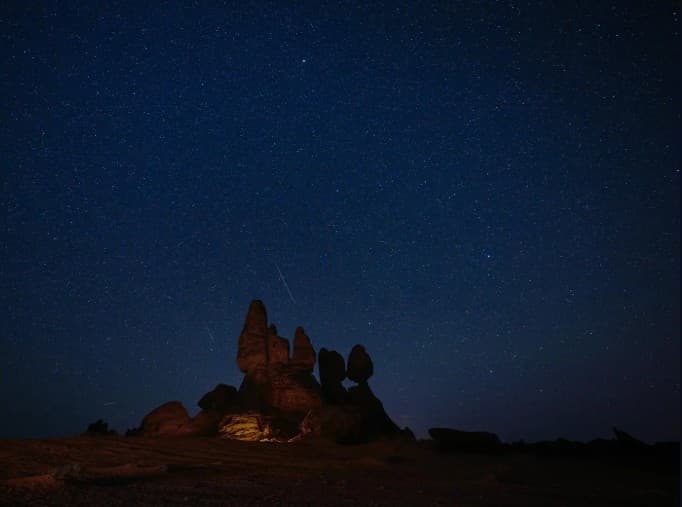 Perseids Shine Over Al-Ula Sky