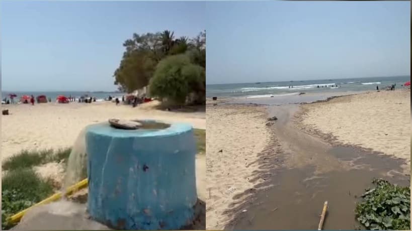 Sewage flow approaching Jasmine Beach