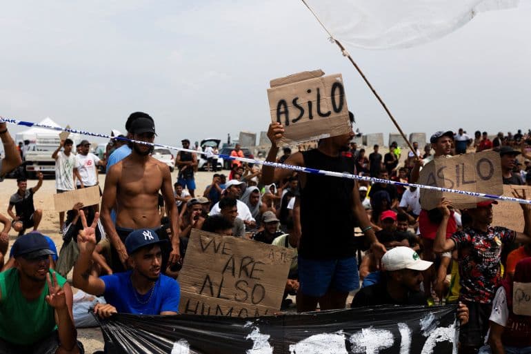 Ceuta migrants protest for asylum