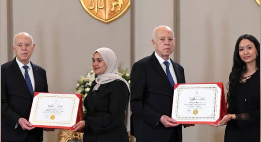 Science Day Awards for Iman Swaybi and Ismahane Wadda'a