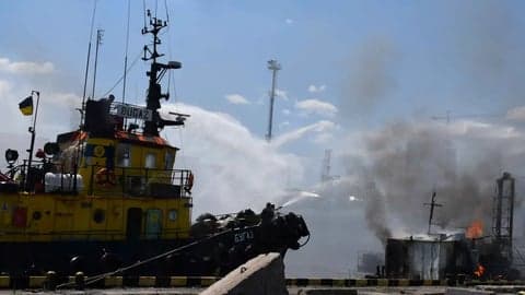 Russia hits cargo ship near Odessa