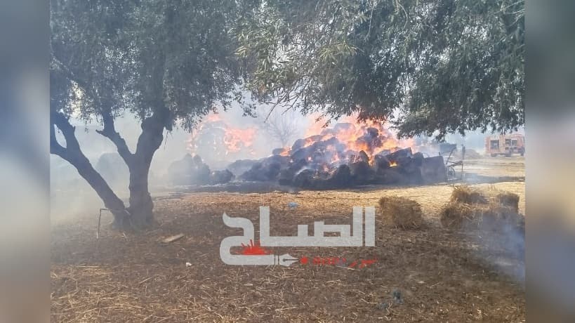 حريق بدوار جميع ببوسالم والجيش المدني يتدخل