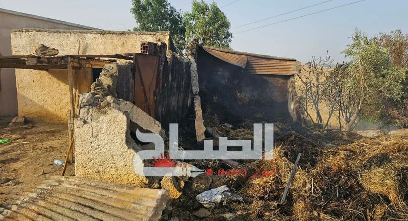 آثار الحريق في البلاعدية بوادي غريب
