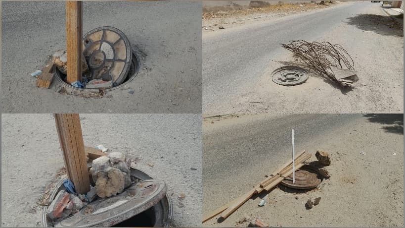 Open sinkhole endangering pedestrians for months