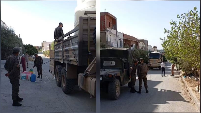 National Army units supply water in Al-Sharifat