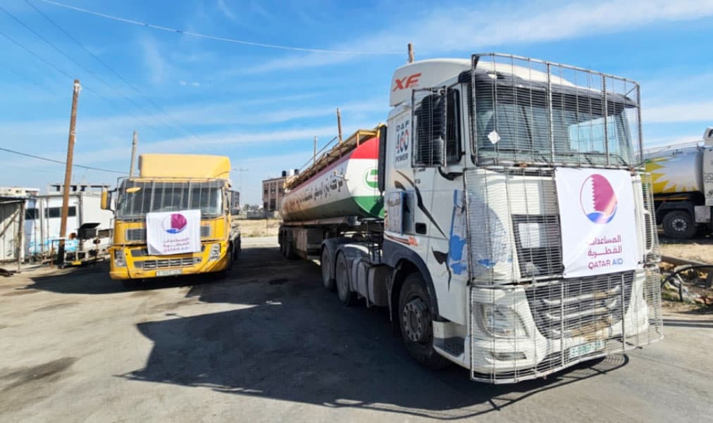 Qatar supplies 1.3M liters fuel to Gaza