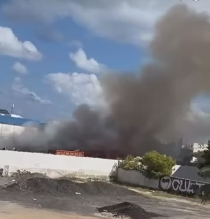 حريق في حضيرة بسوسة