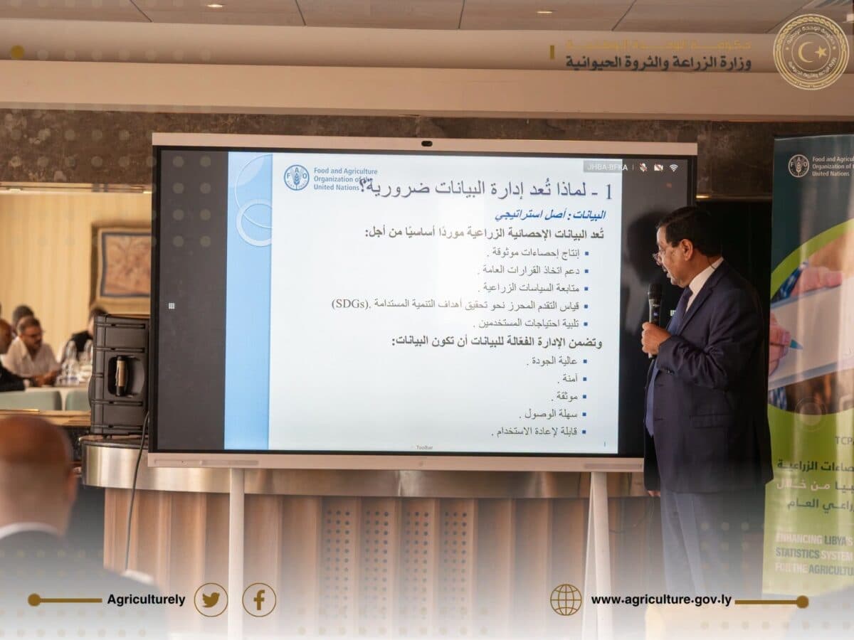 التعاون مع الفاو لتطوير الإحصاءات الزراعية