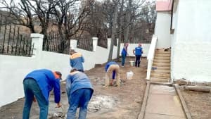 Evening — Major effort to clean school areas