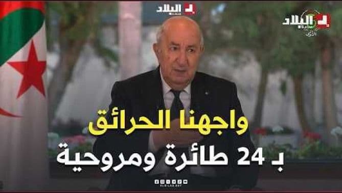 Tebboune: Fires Managed with 24 Aircraft