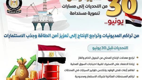 مجلس الوزراء يراقب قطاع النفط قبل وبعد 30 يونيو