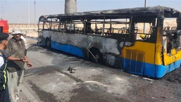 حريق في أتوبيس نقل عام بمدينة نصر