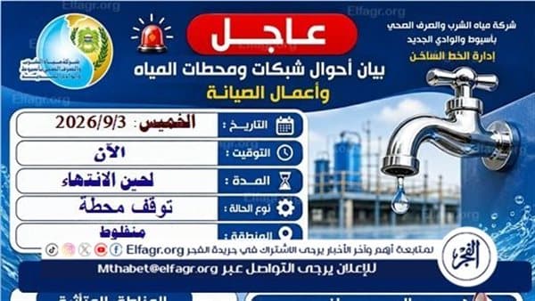 عطل في محطة صرف بمنفلوط