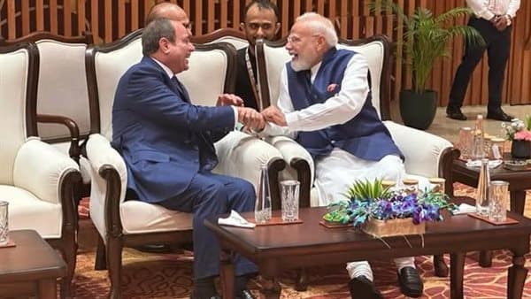 President Sisi Meets Indian Prime Minister at BRICS