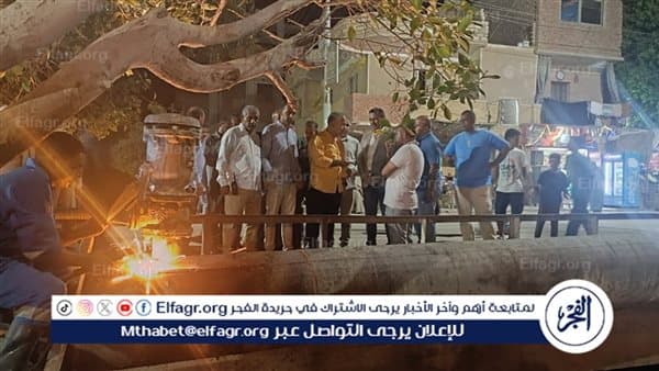 رئيس مياه الفيوم ينفذ صيانة خط مياه قطر 600 مم في قصر الجبالي