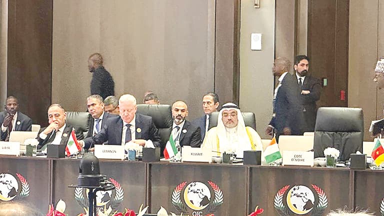 رجي يؤكد في مؤتمر التعاون الإسلامي على عدم شرعية ازدواجية السلاح