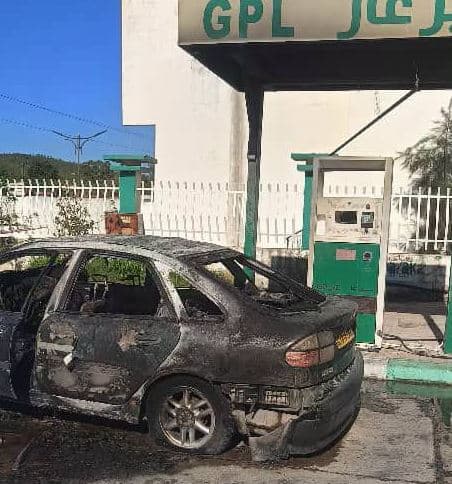 Annaba car fire injures three at fuel station