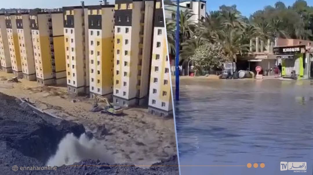 تسرب مياه من قناة سد تاقسبت في بومرداس