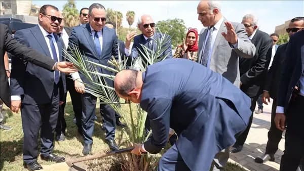وزير التعليم ومحافظ المنيا يغرسون شجرة في أسبوع الجامعات