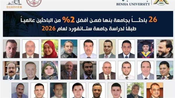 Benha University: 26 Researchers in Top 2% Worldwide for 2026