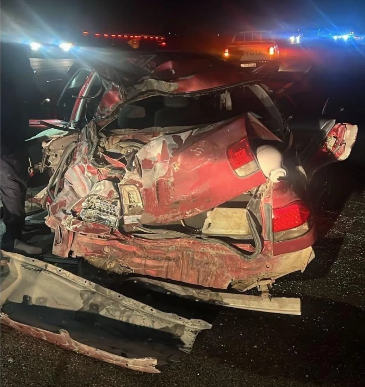 Vehicles crash on desert road