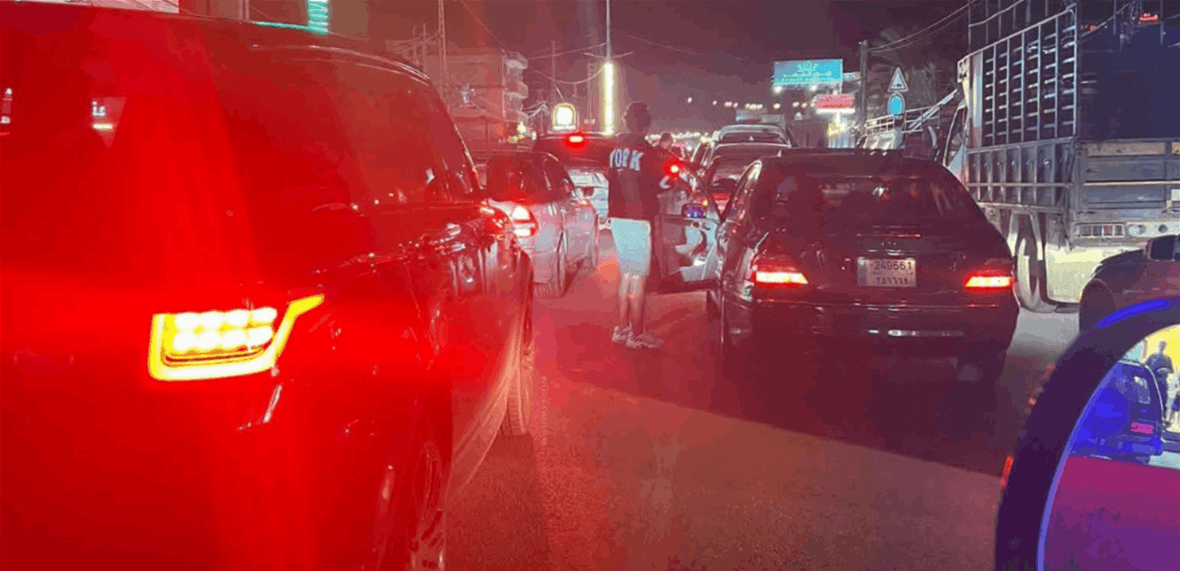 Protest blocks road at Al-Khair Hospital