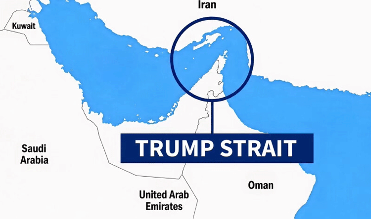 Strait of Hormuz rebranded as Trump Strait