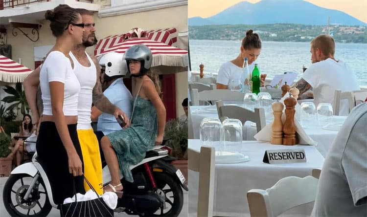 Justin and Hailey Bieber in Greece