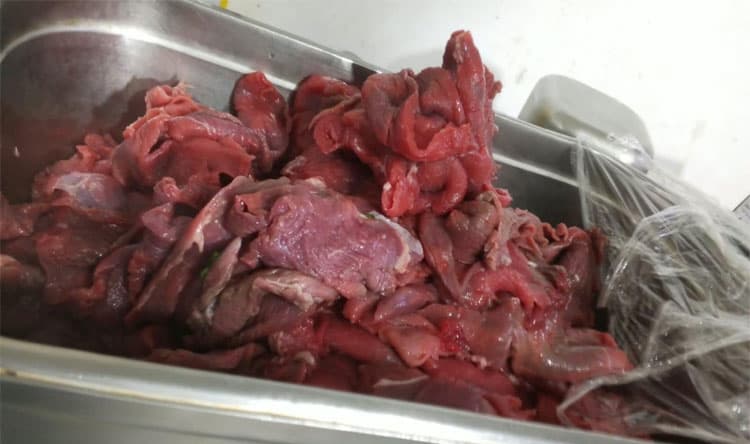 Rotten meats pictured in Beirut