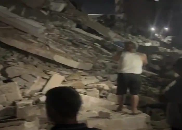 Gaza building collapse kills and injures