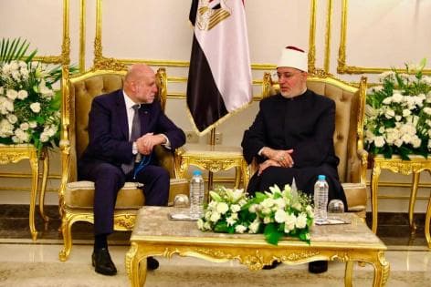 الهباش يناقش مع مفتي مصر دعم الخطاب الديني للقضية الفلسطينية