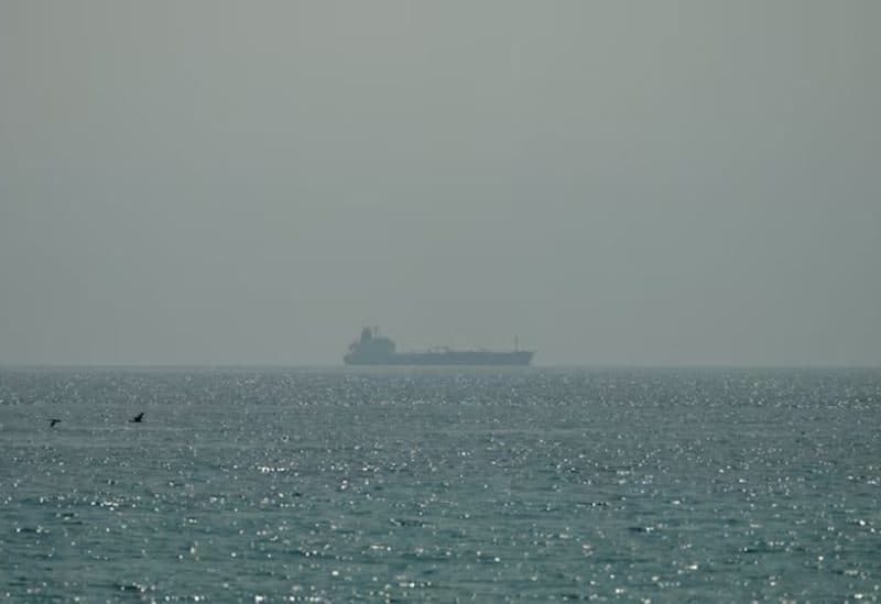 Iranian Navy tracks burning oil tanker
