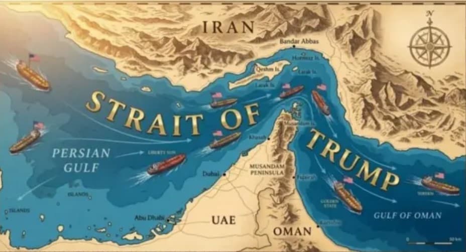 Trump shares image of Trump Strait