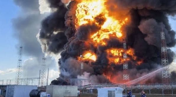 Fire at Avbepiski refinery from drone attack