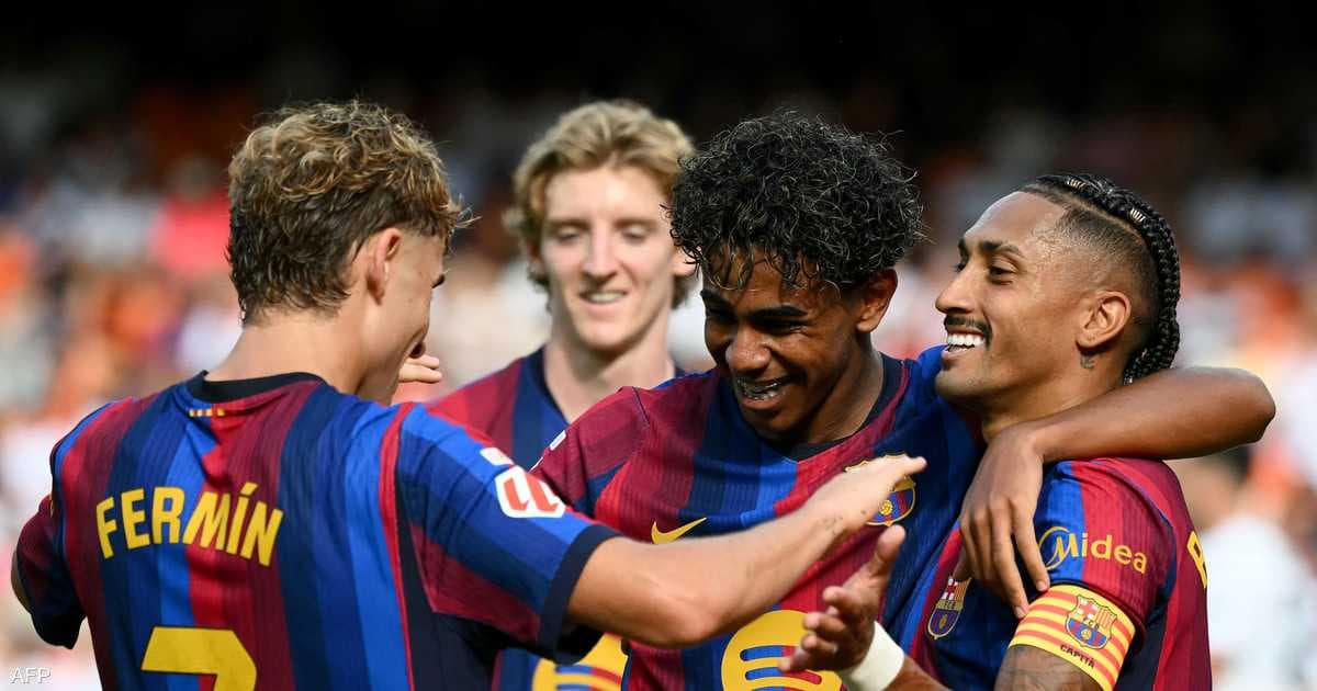 برشلونة يتجاوز فالنسيا بخماسية